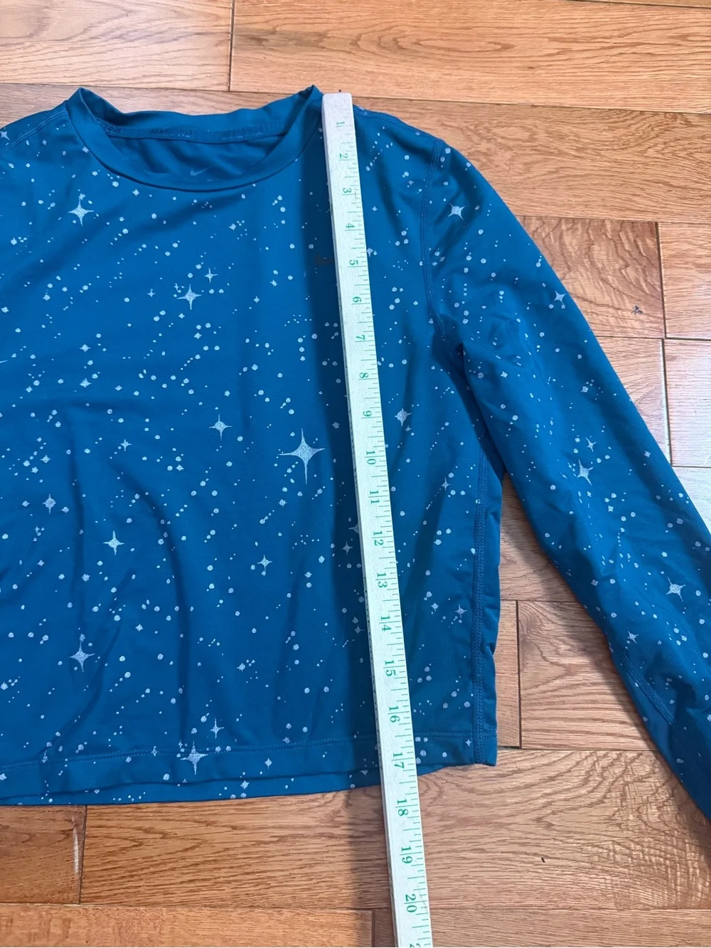Nike Dri-Fit ‘Starry Night’ Metallic Long Sleeve Crop Workout Shirt